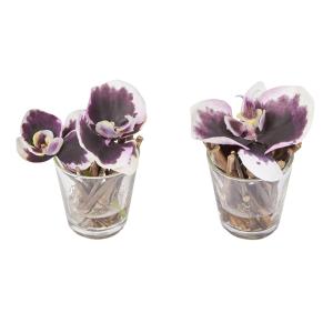 Set de 2 orchidées en illusion d'eau artificielles violette…