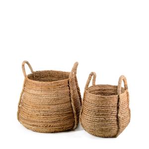 Set de 2 paniers en banane beige Ø 44 cm