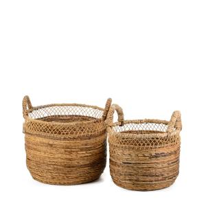 Set de 2 paniers en rotin beige Ø 45 cm