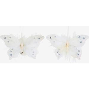 Set de 2 papillons à clipser blancs L14