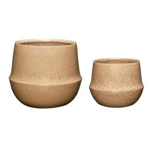 Set de 2 Pots en céramique sable