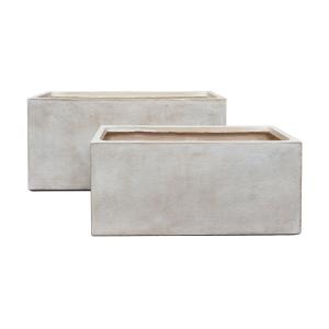 Set de 2 pots rectangulaire en terre d'argile