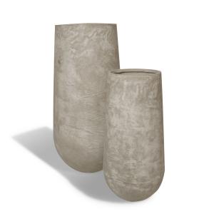 Set de 2 pots ronds en terre d'argile forme haute 40/55cm