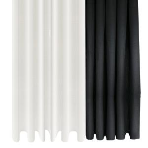 Set de 2 rideaux de douche tissu polyester blanc et noir 18…