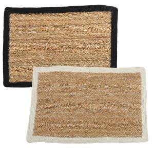 Set de 2 sets de table en jute beige et noir 45x30cm