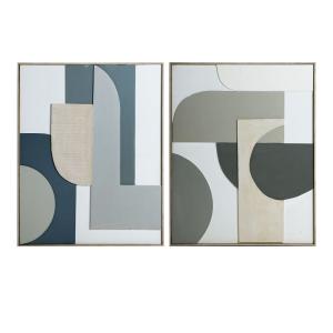 Set de 2 tableaux en toile imprimée nuances vertes  80x4x10…