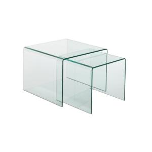 Set de 2 tables d'appoints transparentes