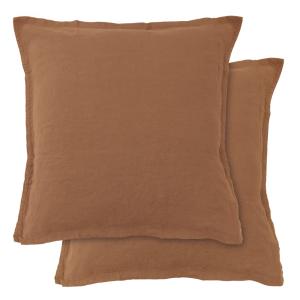 Set de 2 taies d'oreiller en lin lavé Ecorce 65x65cm - Lot…