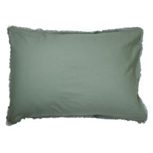 Set de 2 taies d'oreiller unies à franges Lichen 50x70cm