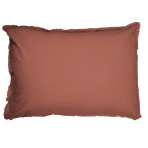 Set de 2 taies d'oreiller unies à franges Terre cuite 50x70…