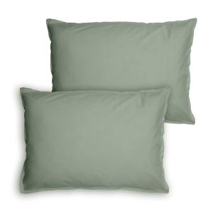 Set de 2 taies d'oreiller unies à volant Lichen 50x70cm