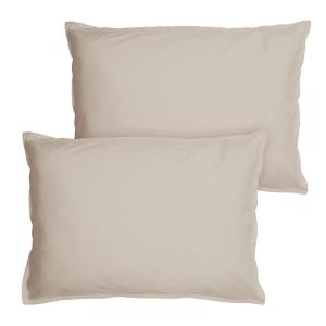 Set de 2 taies d'oreiller unies à volant Lin 50x70cm