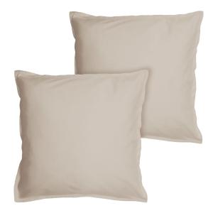 Set de 2 taies d'oreiller unies à volant Lin 65x65cm