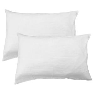 Set de 2 taies d'oreiller unies en coton Blanc 50x70cm