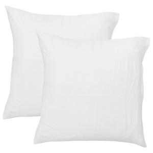 Set de 2 taies d'oreiller unies en coton Blanc 65x65cm