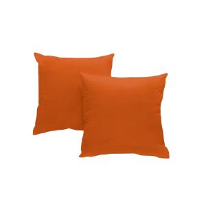 Set de 2 taies d'oreillers coton terra cotta 65x65 cm