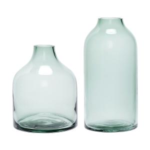 Set de 2 Vase en verre vert