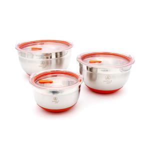 Set de 3 bols en inox orange 16/20/24cm