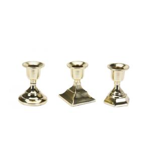 Set de 3 chandeliers de table en métal doré