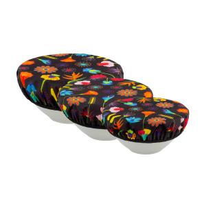 Set de 3 couvre bols  noir polyester 25 x 25 x 1 cm