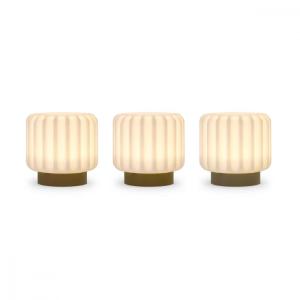 Set de 3 lampes dentelles 9cm en pvc marron clair