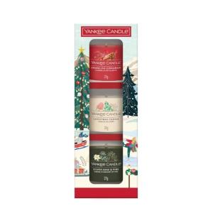 Set de 3 minis bougies classiques de Noël multicolores en c…