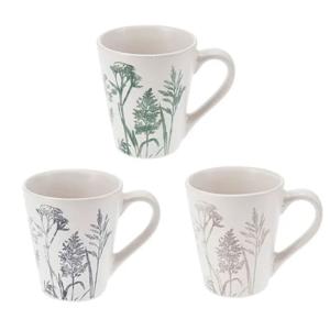 Set de 3 mugs en grés motif fleurs sauvages 360ml