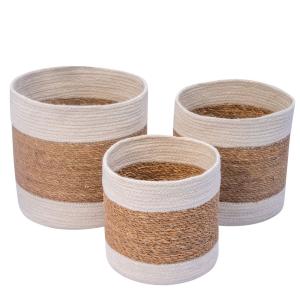 Set de 3 paniers de rangement en jute naturelle