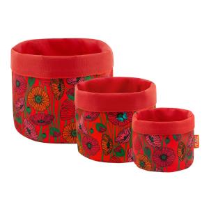 Set de 3 paniers gigognes multi rouge polyester 0 x 0 x 0 cm