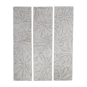 Set de 3 panneaux blanchis H 140 cm