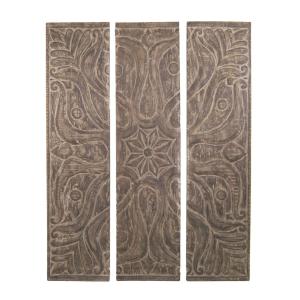 Set de 3 panneaux marron H 140 cm