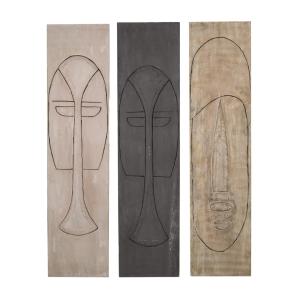 Set de 3 panneaux tricolores H 140 cm