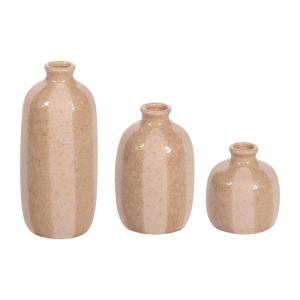 Set de 3 vases    beiges en céramique