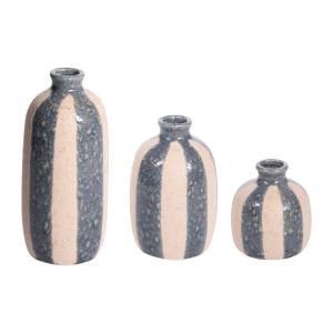 Set de 3 vases    bleus en céramique