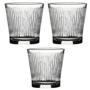 Set de 3 verres à eau en verre strié 24cl