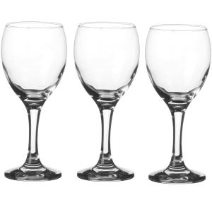 Set de 3 verres à eau sur pieds en verre transparent 24,5cl