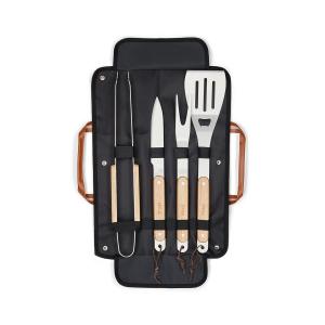 Set de 4 accessoires pour barbecue Noir