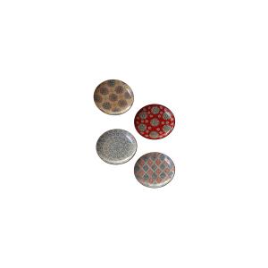 Set de 4 assiettes en céramique multicolore