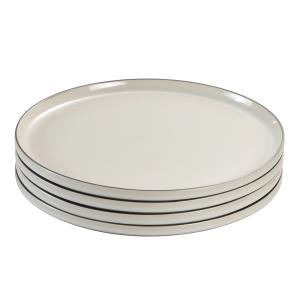 Set de 4 assiettes plates en grès crème D28