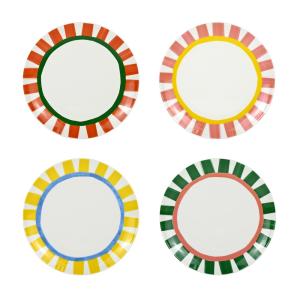 Set de 4 assiettes platess   27 cm multicolores en porcelai…
