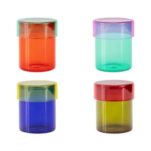 Set de 4 bocaux en verre multicolore 380ml