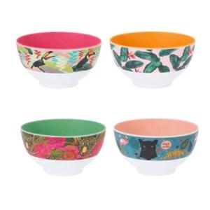 Set de 4 bols exotiques mélamine 600ml