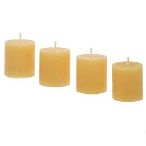 Set de 4 bougies cylindriques jaunes H5