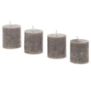 Set de 4 bougies cylindriques marron taupe H5