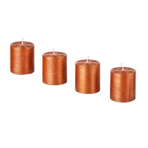 Set de 4 bougies cylindriques oranges H5