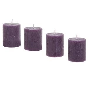 Set de 4 bougies cylindriques violette foncé H5
