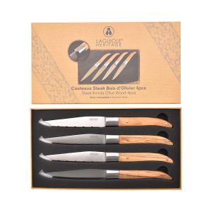 Set de 4 couteaux à steak en bois d'olivier