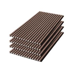 Set de 4 panneaux muraux acoustiques décoratifs noyer