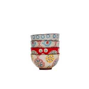 Set de 4 petits bols en céramique multicolore