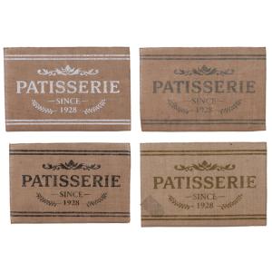 Set de 4 sets de table en jute patisserie 43.5x28.5cm